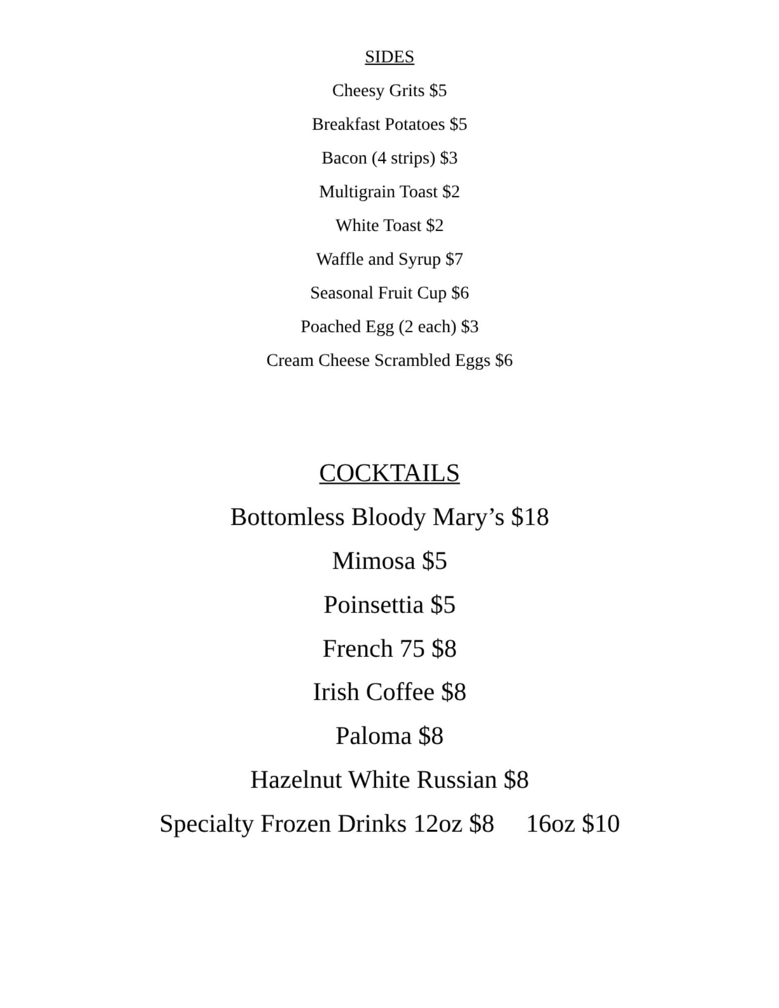 Brunch Menu 2